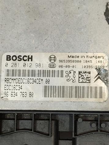 CENTRALINA MOTORE CITROEN C4 Picasso Mk1 0281012981 9663476380 DV6TED4 diesel 1560 (0613) - Foto 2