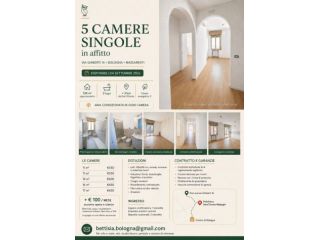 5 camere singole in affitto zona massarenti