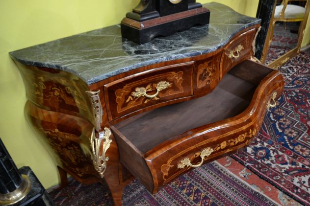 Comò – cassettone intarsiato stile Luigi XV - Foto 10