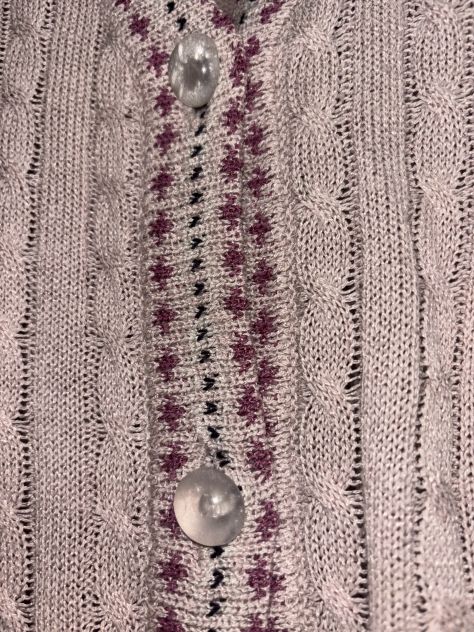 CARDIGAN/MAGLIONE LEGGERO DA DONNA,VINTAGE ANNI ‘80 O ‘90,IN COTONE,ROSA E VIOLA - Foto 7