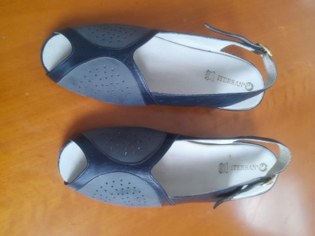 Scarpe donna blu n° 41/42 vera pelle - Foto 4