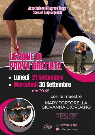 A Torre del Greco 2 lezioni di prova gratuite di Tango Argentino