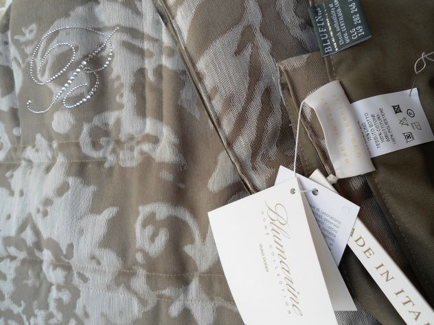 BLUMARINE quilt copriletto trapuntino in prezioso tessuto jacquard e SWAROVSKI - Foto 8