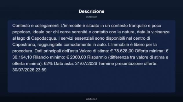 Immobile in asta di 227 m² con più di 5 locali e box auto in vendita a Capestrano - Foto 13