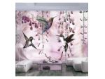 Fotomurale Adesivo Con 3 Colibrì. Sfondo Rosa Arredalacasa
