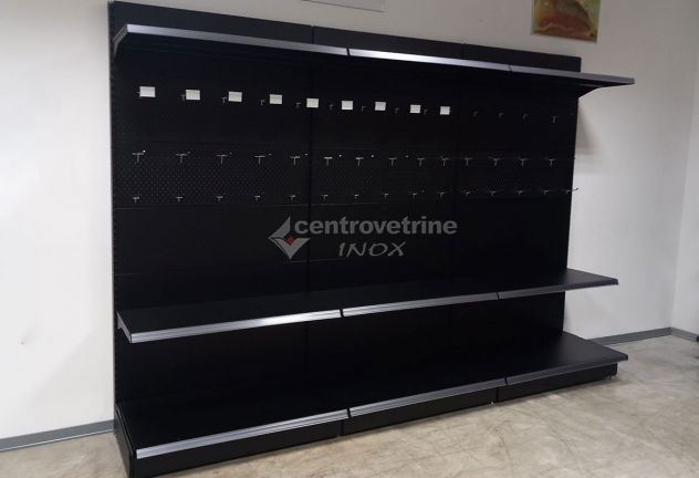 SCAFFALE IN FERRO NERO CON FORATI DA 303 CON PIANO BASE 40 E PIANI DA 40 - Foto 8