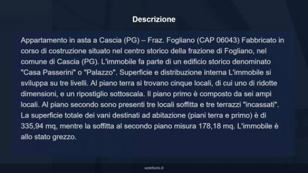 Immobile in asta di 335 m² con più di 5 locali in vendita a Cascia - Foto 16