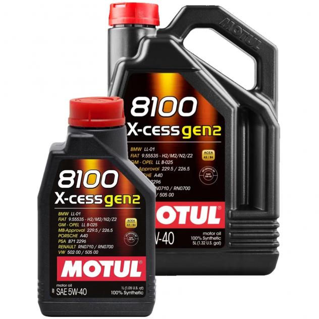 6 Litri Olio Motore MOTUL 8100 X CESS GEN2 5W40 Olio Sintetico