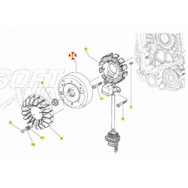 Volano Piaggio Liberty PTT 643167 rotazione destra - Foto 5