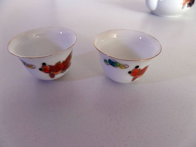 Set bicchieri con brocca Sake, cinesi, dipinti a mano (vintage) - Foto 5