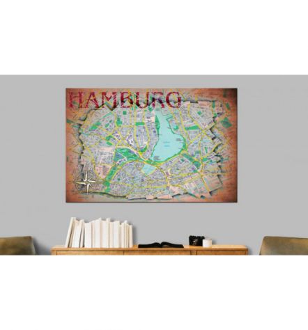 Quadro Di Sughero Mappa Di Amburgo Arredalacasa - Foto 2