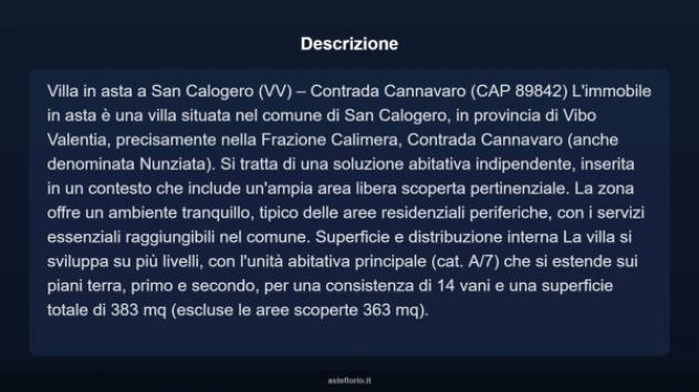 Immobile in asta di 383 m² con più di 5 locali e box auto in vendita a San Calogero - Foto 17