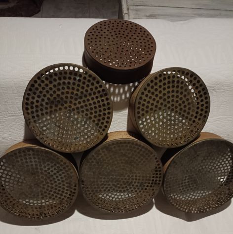 Setacci antichi vintage ottone legno - Foto 6