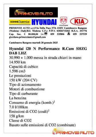 HYUNDAI i20 N 1.6 T-GDI MT N-Performance rif. 21901543 - Foto 5