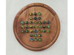 Dal Negro Gioco Solitario in Legno 33 Fori;Ø 25 cm.con biglie di vetro