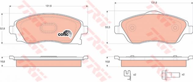 Trw Pattini Freno Opel Corsa C/Meriva (00-) 1.6 Gdb1570