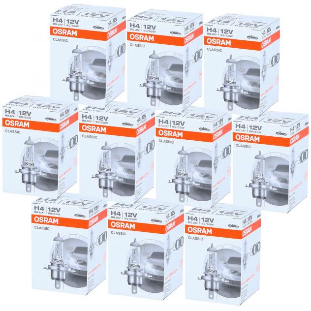 Kit 10 Lampade Osram H4 Classic 55/60W 64193CLC