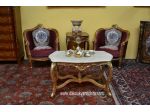 Tavolino da salotto dorato stile Rocaille