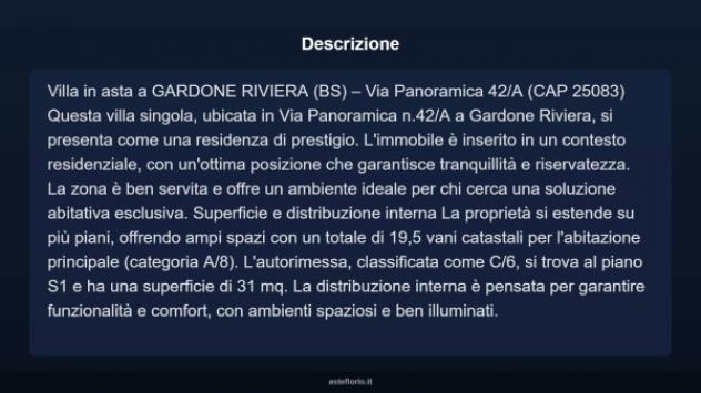 Immobile in asta di 285 m² con più di 5 locali e box auto in vendita a Gardone Riviera - Foto 3