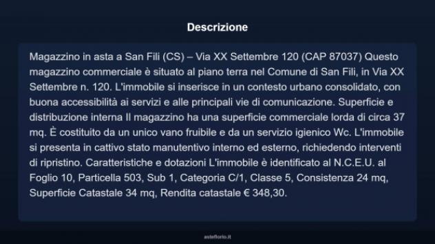Immobile in asta di 37 m² in vendita a San Fili - Foto 3