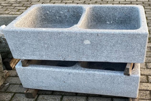 Lavello lavandino in pietra granito da esterno a doppia vasca - Foto 2