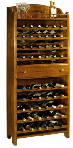 Porta Bottiglie in Legno in Stile Arte Povera cod 10812