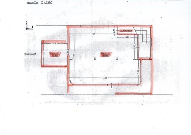 Locale comm.le/Fondo in affitto a San Pietro In Belvedere - Capannoli 100 mq  Rif: 811459