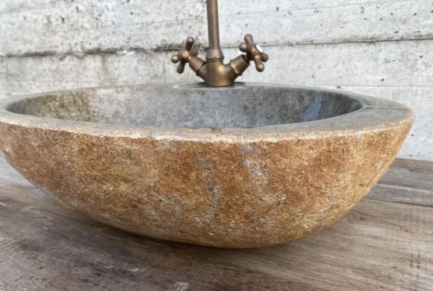 Lavabo lavandino da appoggio in pietra naturale 1 - Foto 3
