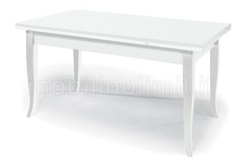 Tavolo Con Allunghe (100x70) - Bianco Opaco - Nuovo