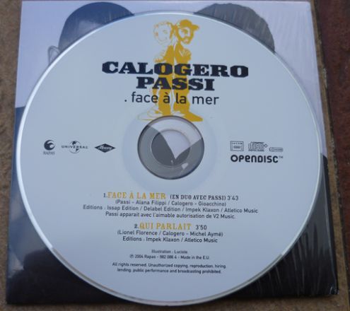 Calogero Passi - Face à la mer CD Singolo Originale - Foto 2