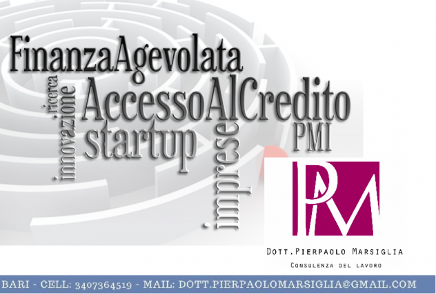 SERVIZIO DI FINANZA AGEVOLATA E DI ACCESSO AL CREDITO PER LE IMPRESE