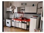 Cucina anni 70 blu,rossa,bianca