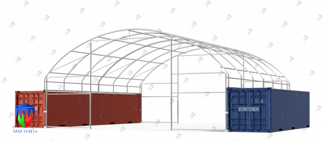 Tunnel su container 8 x 12 x 5,6 mt. uso cantieri Edili,  Navali - Foto 9
