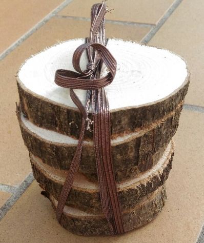 dischi  di legno rustico decoupage sottobicchieri addobbi matrimonio - Foto 10