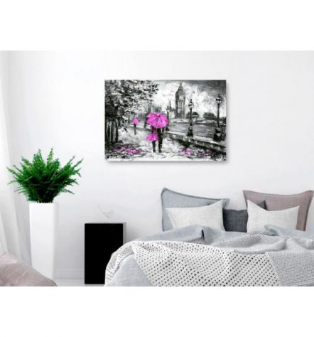 Quadro Ombrelli Viola A Londra Cm.90x60 E 120x80 ARREDALACASA - Foto 2