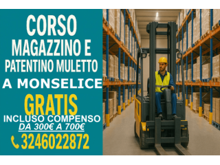 Corso magazzino e patentino muletto Gratis a Monselice