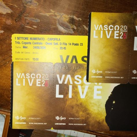 Vasco Rossi, 24 giugno, Ancona 2026 vendo tribuna