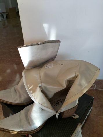 Stivaletti pelle artigianali vera pelle n 40 bianco ghiaccio - Foto 2