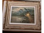 A. MAURI  primi '900 paesaggio  d'alta montagna con baita ,olio su  tavola