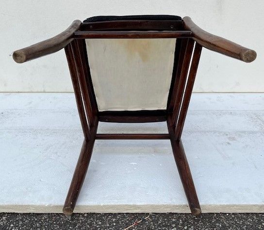 Sedia in Legno con Tessuto Nero - Foto 5