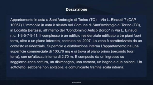 Immobile in asta di 106 m², box auto in vendita a Sant'Ambrogio di Torino - Foto 17