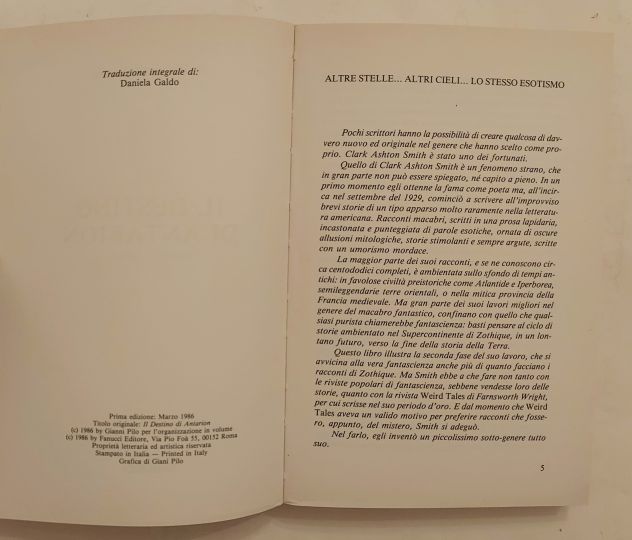 Il destino di Antarion di Clark Ashton Smith 1°Ed.Fanucci, marzo 1986 - Foto 5