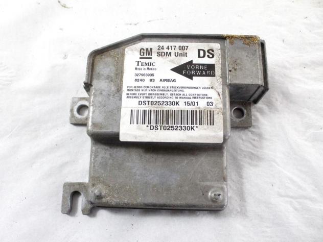 24417007 CENTRALINA AIRBAG OPEL CORSA C 1.0 B 43KW 5M 5P (2001) RICAMBIO USATO - Foto 4