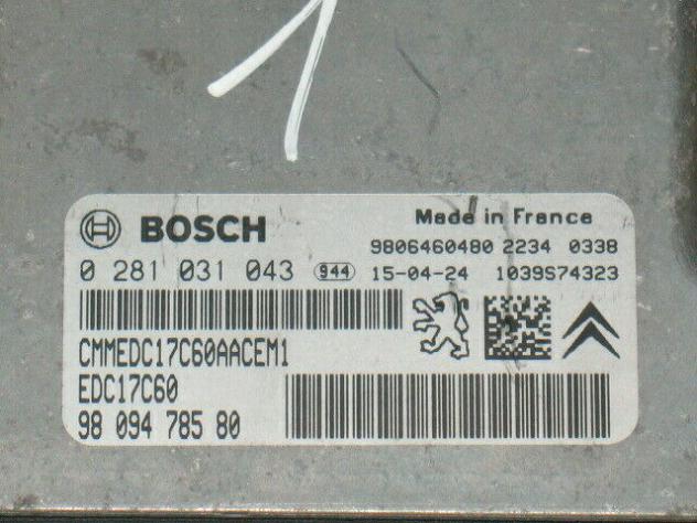 0281031043 ECU Citroen HDI C4 Cactus 0281031043 9809478580 EDC17C60 - Foto 2