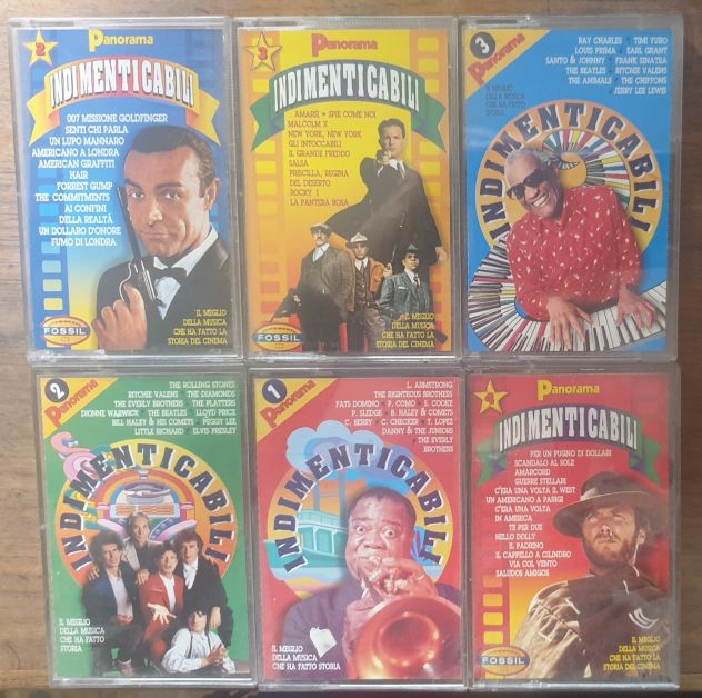 Lotto 6 6 MC serie Indimenticabili di Panorama musica cinema