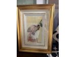 Quadro con cagnolino firmato-cornice dorata