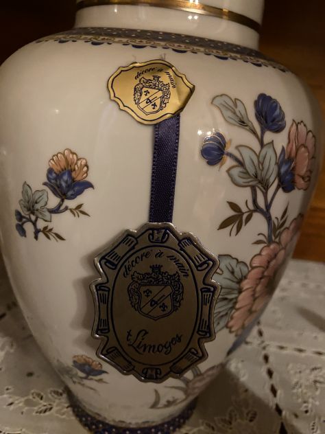 vaso potiche vintage in prestigiosa porcellana di Limoges - Foto 3