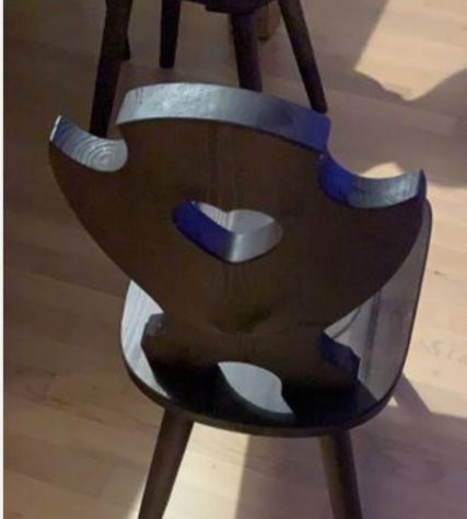 Sedie tirolesi  con cuore in pino grezzo,  miele o noce - Foto 5