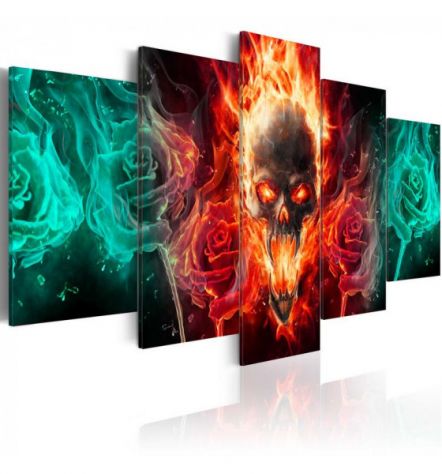 Quadro Teschio Rosso Cm. 100x50 E 200x100 ARREDALACASA
