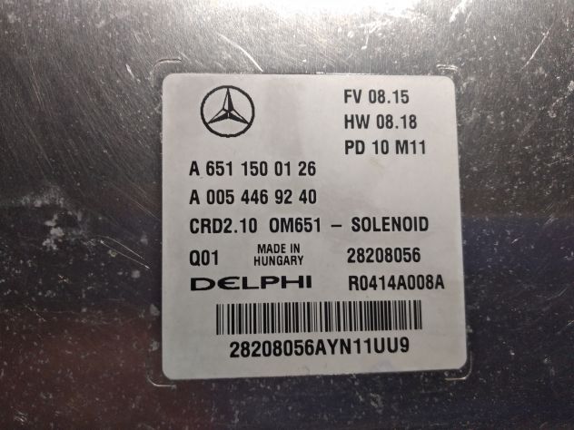 CENTRALINA MOTORE MERCEDES A6511500126 A0054469240 CRD2.10 OM651 - solenoide - Foto 2